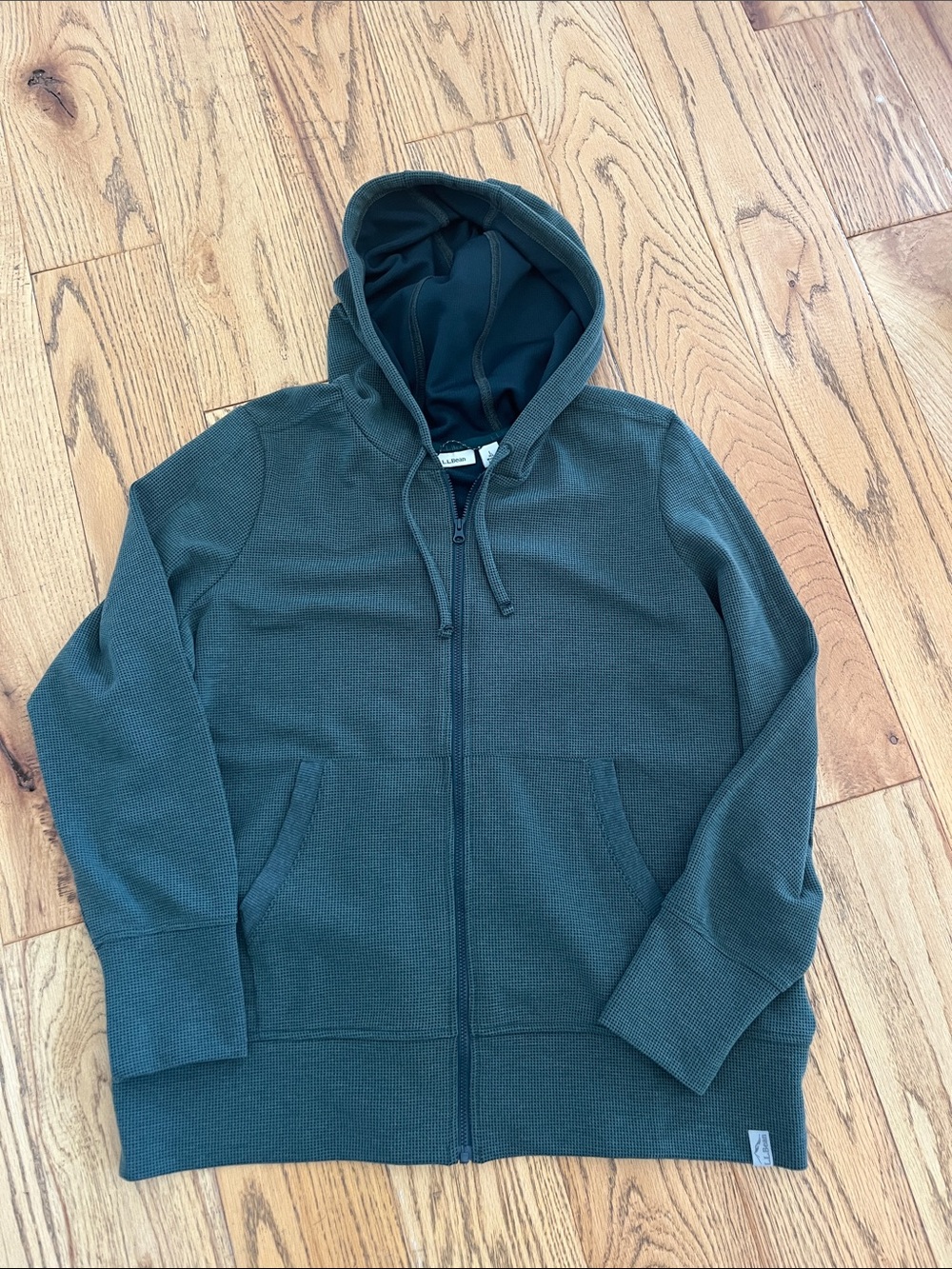 L.L. Bean waffle zip up hoodie